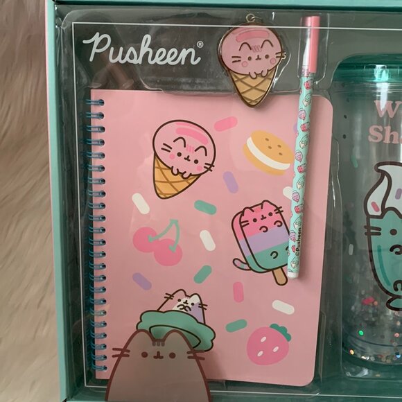 PUSHEEN CAT Tumbler/Straw, Notebook, Pen, Key Ring GIFT BUNDLE SET - Picture 3 of 4